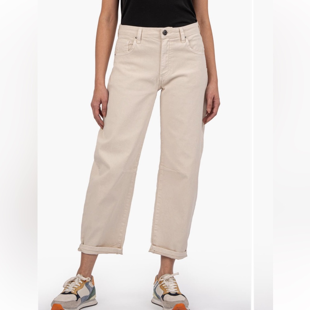 Kut from the Kloth Ashley High Waist Slouchy Barrel Leg Jeans in Candlelight